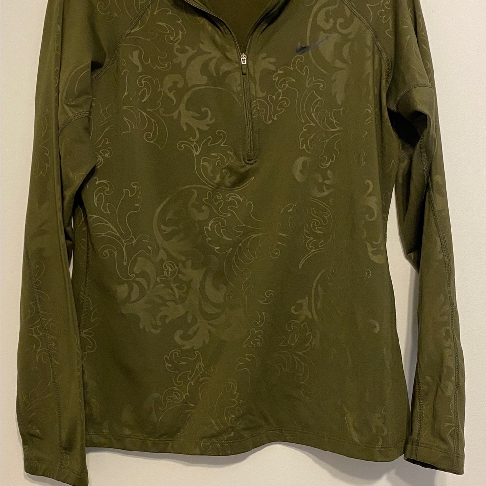Nike Dark Green Patterned Pullover, Nice Condition - image 1